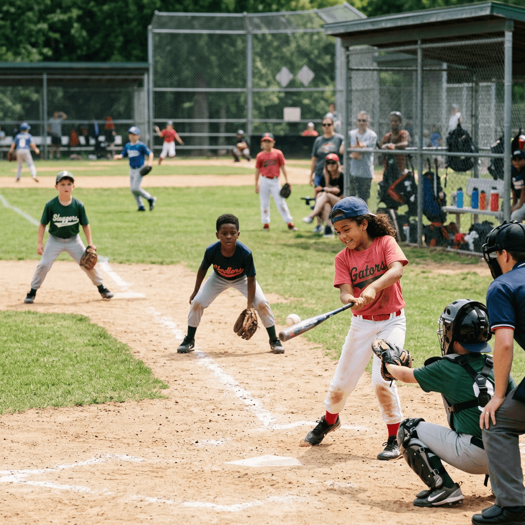 Youth baseball players supported by the Ballplayers Foundation